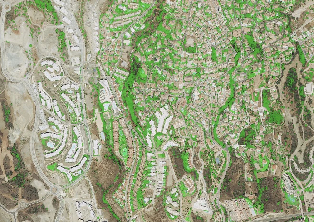 Análisis geoespacial de cobertura verde